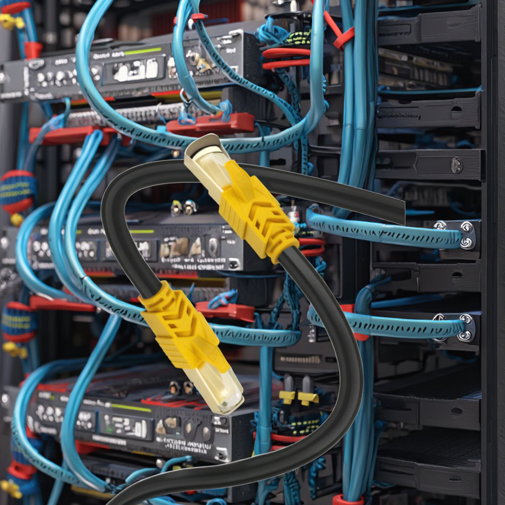 Cavi Cat.6A ordinati collegati a patch panel